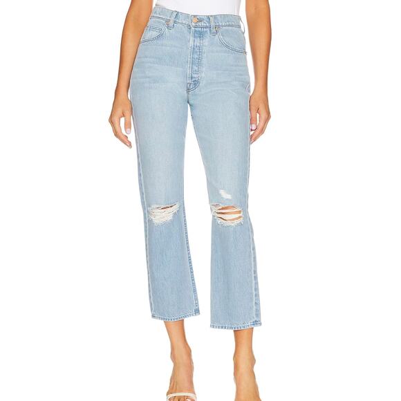 Mother Busted Knee Straight Jeans SIZE 24 The Tippy Top Sweet Tooth Rigid Denim - Picture 8 of 10